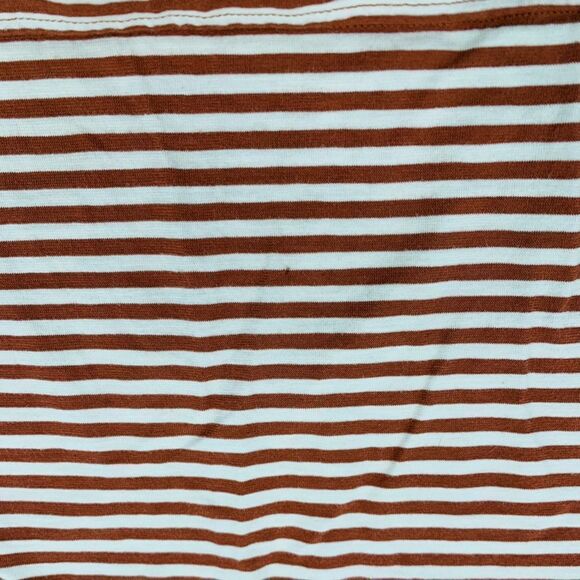 REI | rust and cream Striped Women's pocket Top | medium - Picture 4 of 6